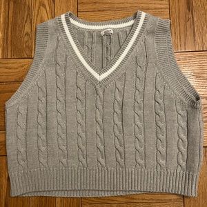 Garage size small cropped sweater vest